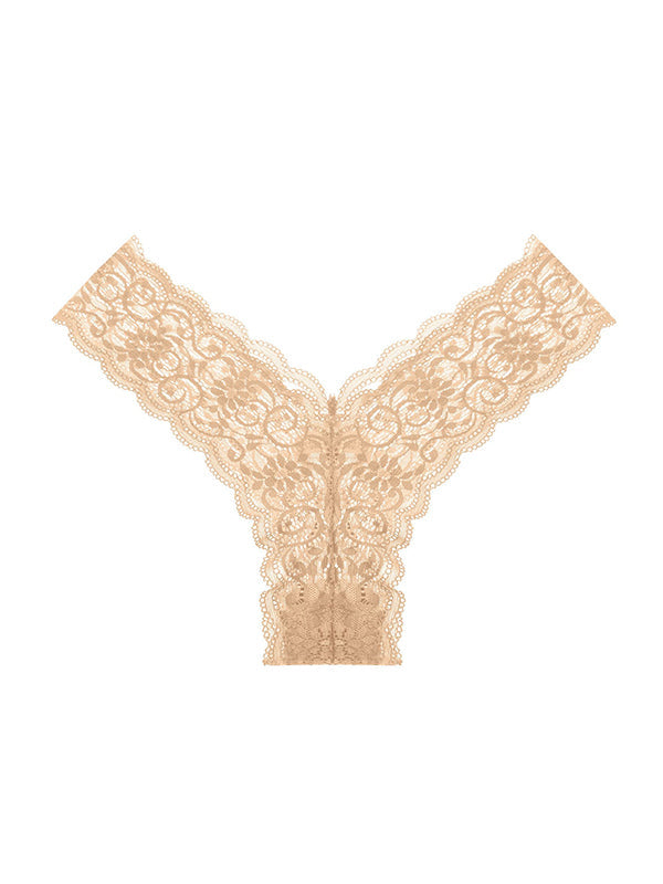 Liviabliss 7163 - V-shape Wasited Flower Dantel T-String Külot