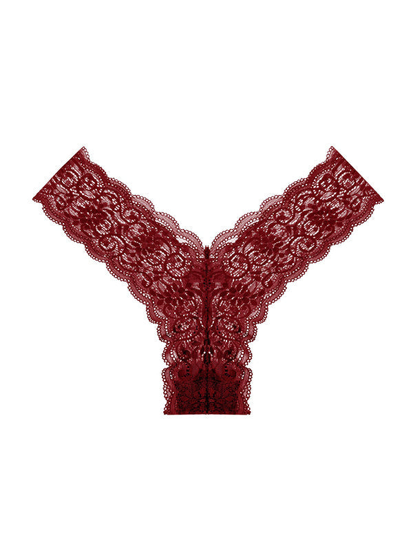 Liviabliss 7163 - V-shape Wasited Flower Dantel T-String Külot