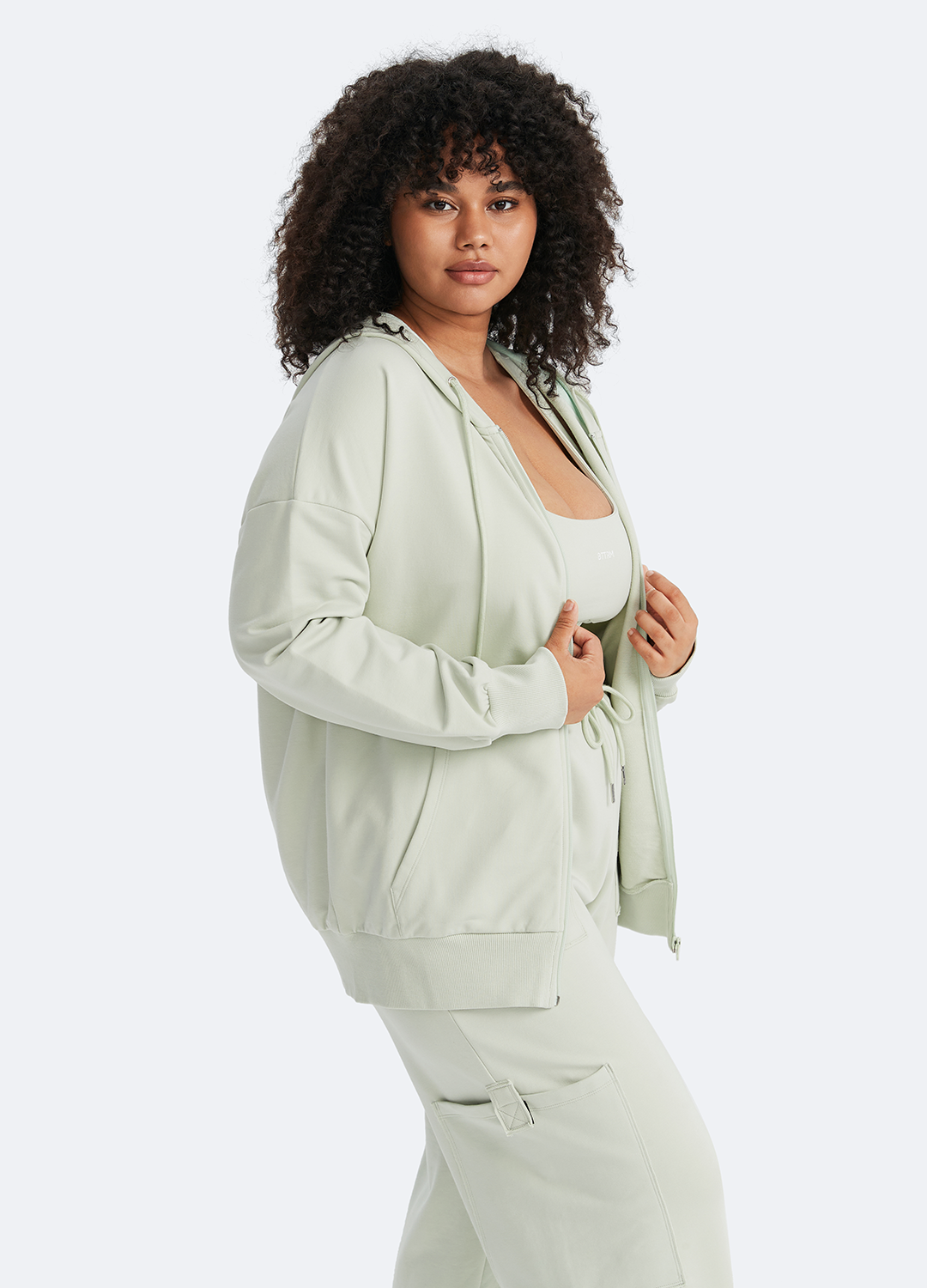 Cepli Fermuarli Kapusonlu Sweatshirt