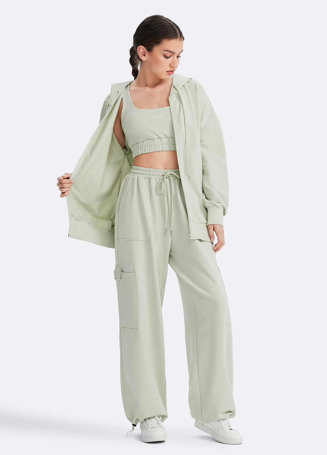 Cepli Fermuarli Kapusonlu Sweatshirt