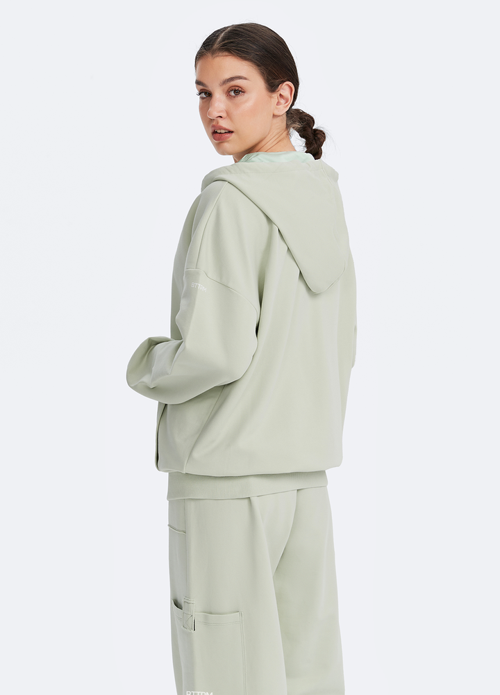 Cepli Fermuarli Kapusonlu Sweatshirt