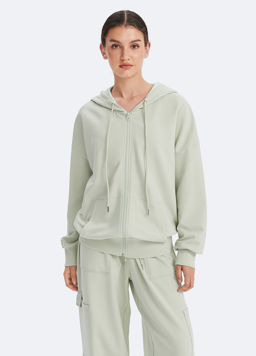 Cepli Fermuarli Kapusonlu Sweatshirt