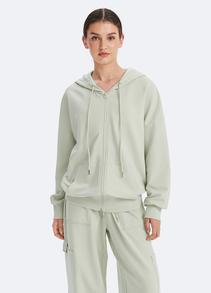 Cepli Fermuarli Kapusonlu Sweatshirt