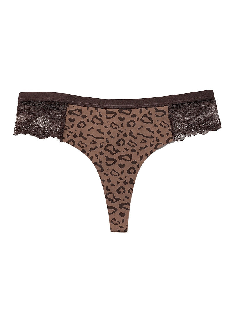 Liviabliss 7171 - Leopard Baskılı Dantel T-String Külot