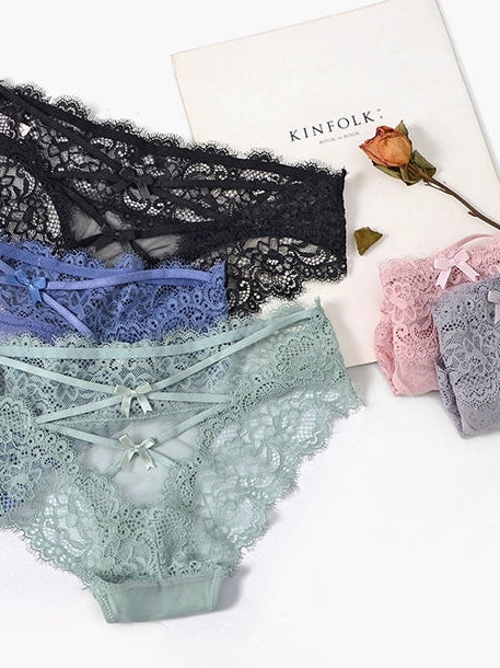 Liviabliss 7134 - Dantel Bow-knot Oyuklu Out T-String Külot