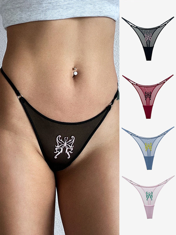LIVIABLISS 7232 – Seksi T-String Tül Nakışlı Külot