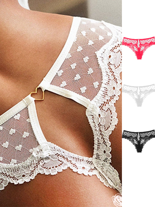 Liviabliss 7150 - Dantel Heart Shape Oyuklu Out T-String Külot