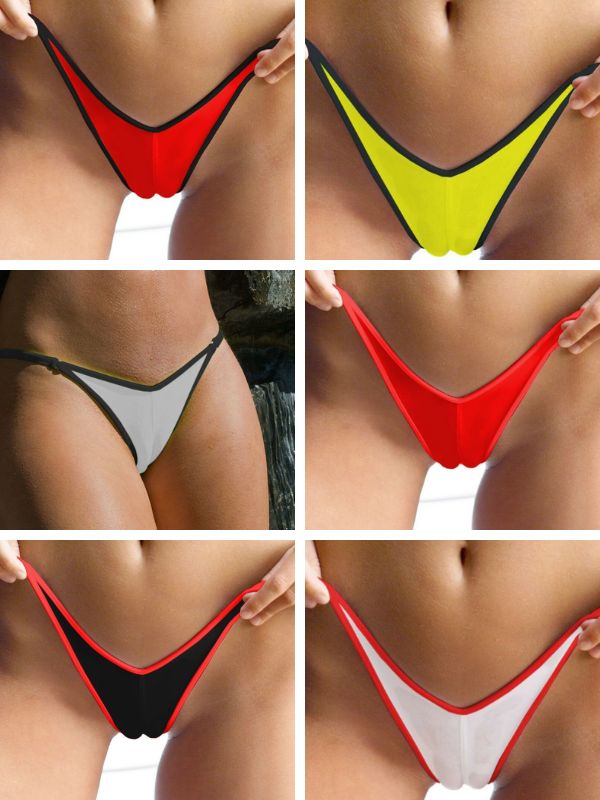 Liviabliss 7129 - Kontrast Renk Çizgili T-String Külot