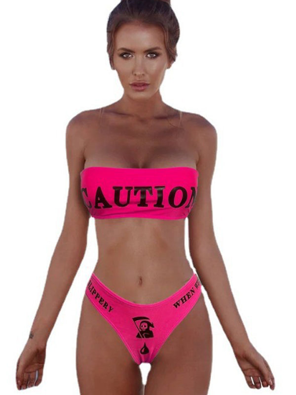 5011-80 Livia Seksi baskılı plaj bikini takımı