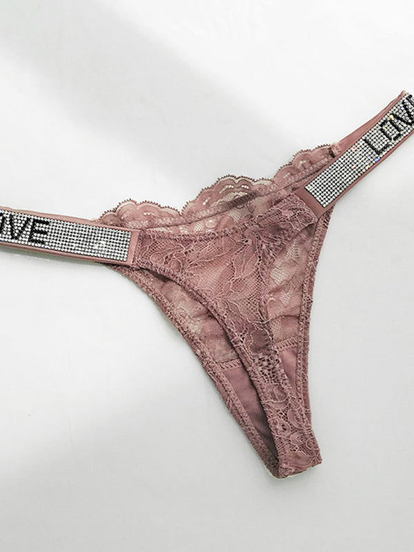 Liviabliss 7155 - Love Baskılı Dantel Dazling Diamond String Külot