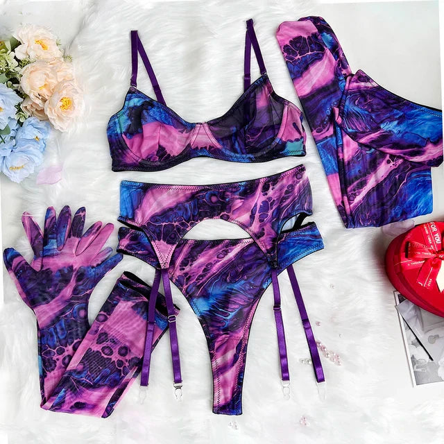 Livia 1039 Anika Long Gloves Lingerie Set