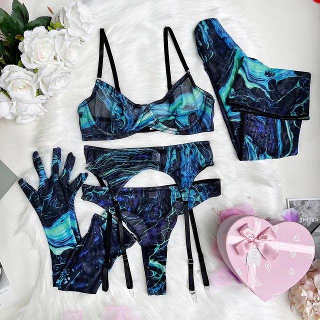 Livia 1039 Anika Long Gloves Lingerie Set