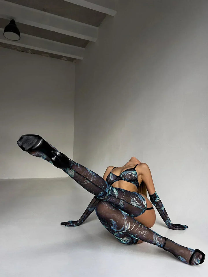 Livia 1039 Anika Long Gloves Lingerie Set