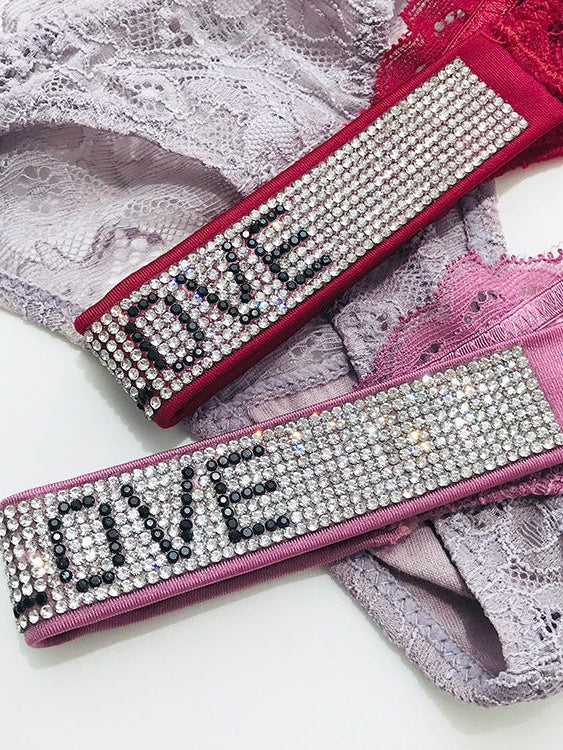 Liviabliss 7155 - Love Baskılı Dantel Dazling Diamond String Külot