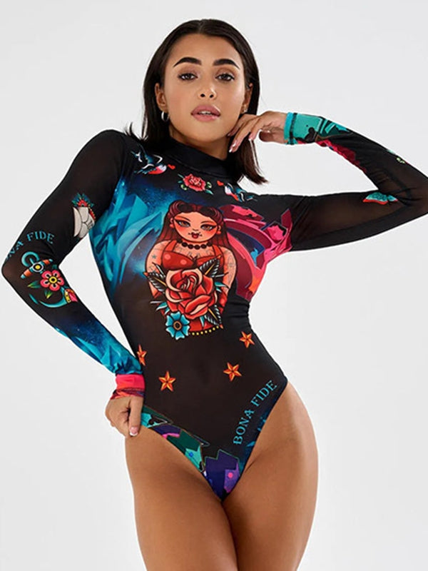Liviabliss 7287 - Özel Halloween Baskılı Body