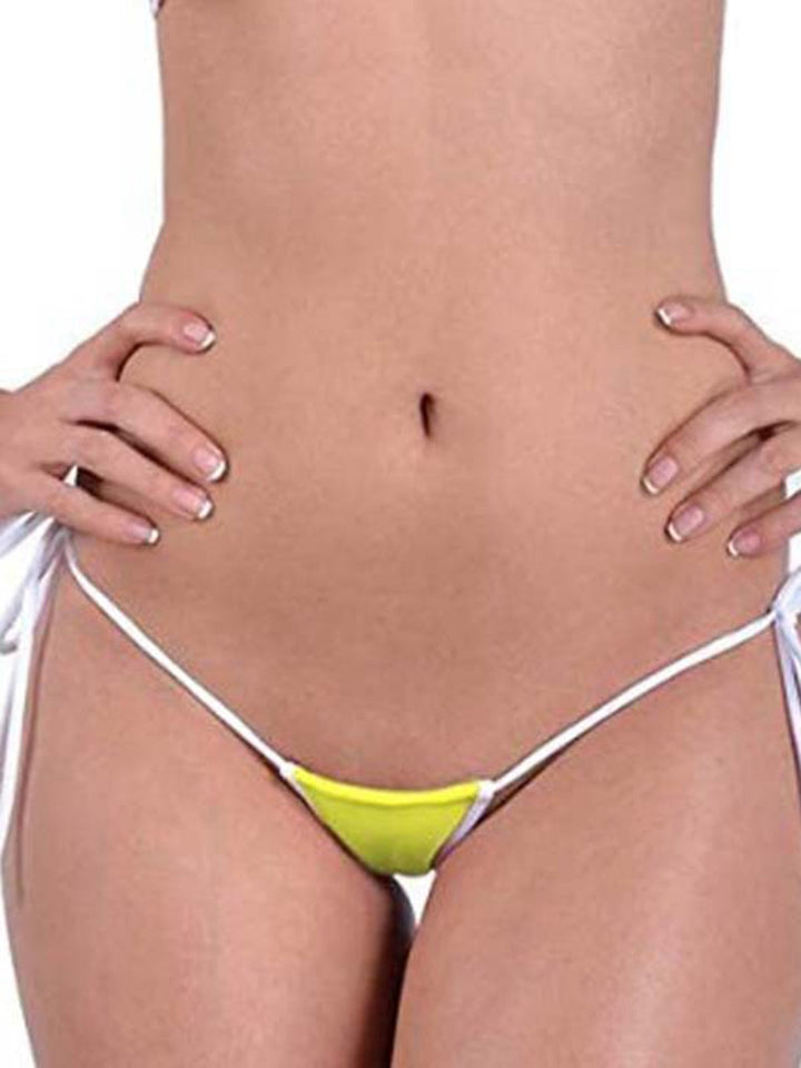 LIVIABLISS 7216 – Kontrast Renk Bağcıklı Dantel T-String Külot