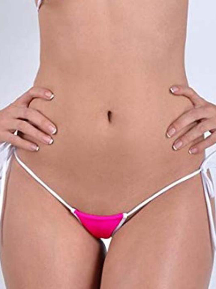 LIVIABLISS 7216 – Kontrast Renk Bağcıklı Dantel T-String Külot