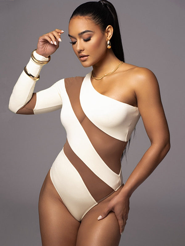 Liviabliss 7266 - Tailoring Contast Color Mesh Body