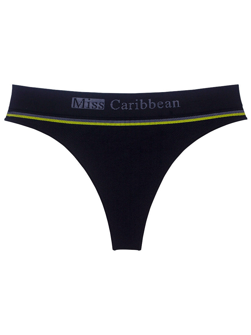 Liviabliss 7153 - Harf Desenli Baskılı Ribbed Fitness String Külot