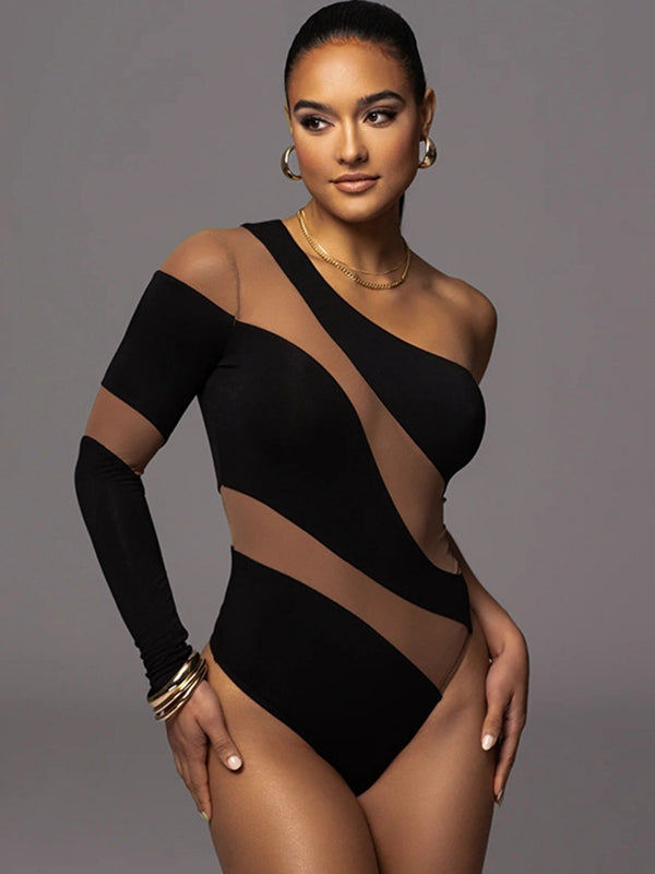 Liviabliss 7266 - Tailoring Contast Color Mesh Body