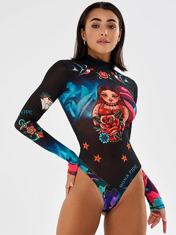Liviabliss 7287 - Özel Halloween Baskılı Body