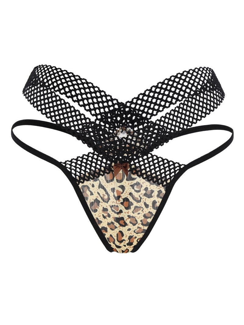 Liviabliss 7146 - Leopard Baskılı Seksi Dantel Ultra-thin Thongs