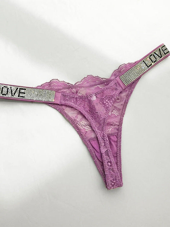 Liviabliss 7155 - Love Baskılı Dantel Dazling Diamond String Külot