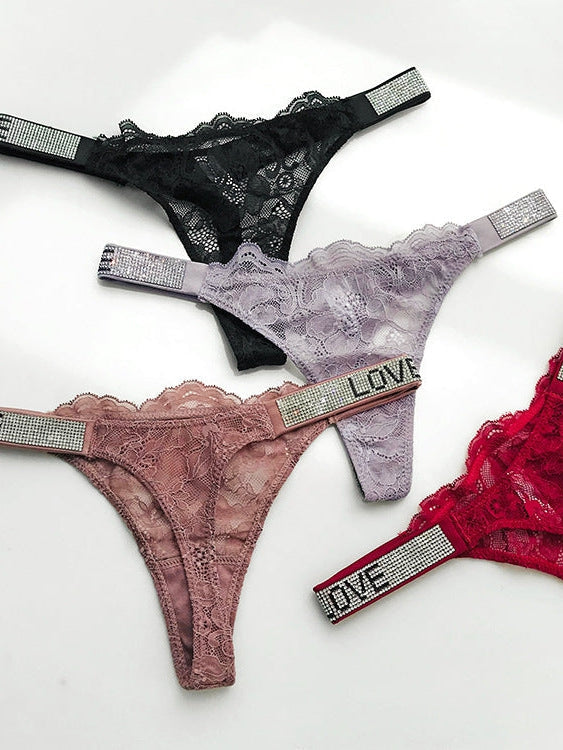 Liviabliss 7155 - Love Baskılı Dantel Dazling Diamond String Külot