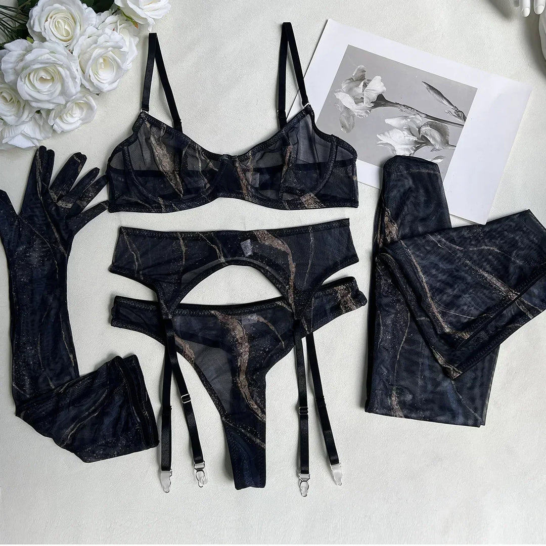 Livia 1039 Anika Long Gloves Lingerie Set