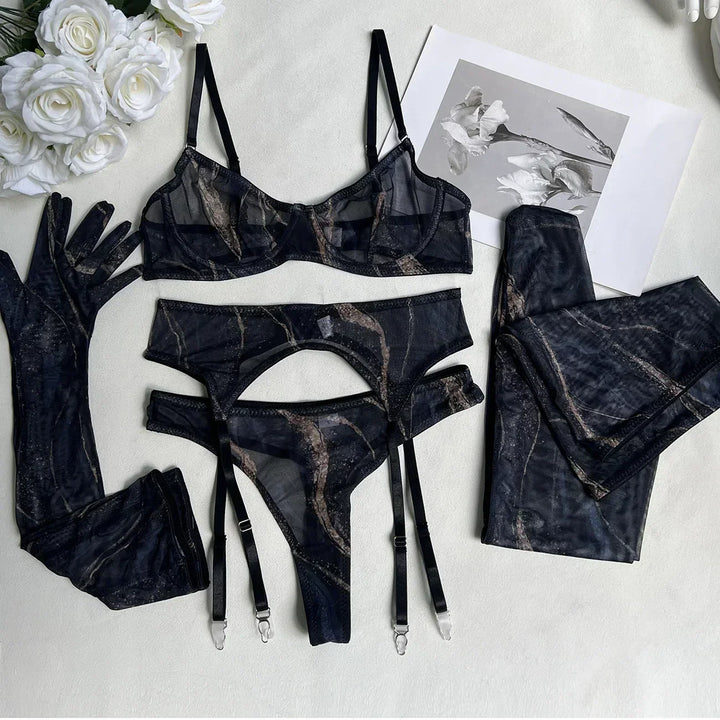 Livia 1039 Anika Long Gloves Lingerie Set