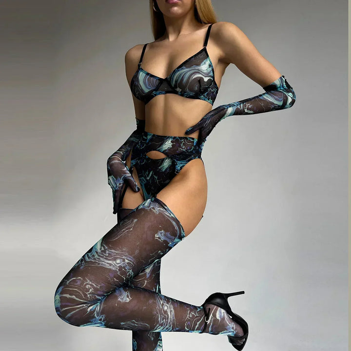 Livia 1039 Anika Long Gloves Lingerie Set