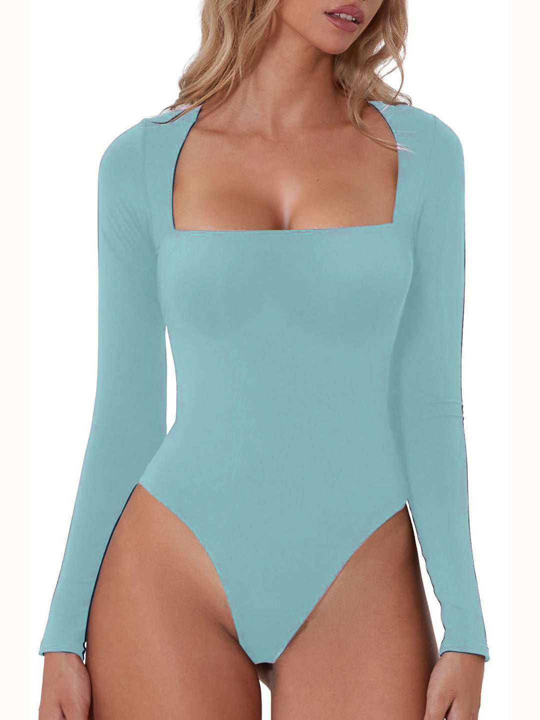 Liviabliss 7274 - Modern Kesim Kare Yaka Bodysuit – Uzun Kollu