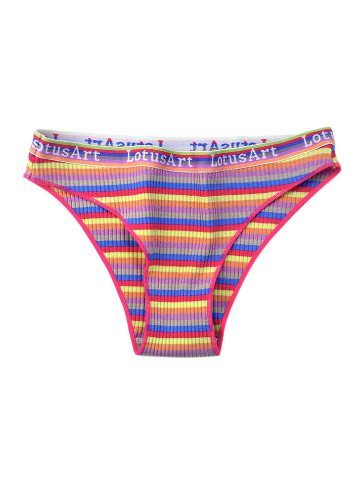 Liviabliss 7133 - Harf Desenli Baskılı Rainbow Stripe T-String Külot