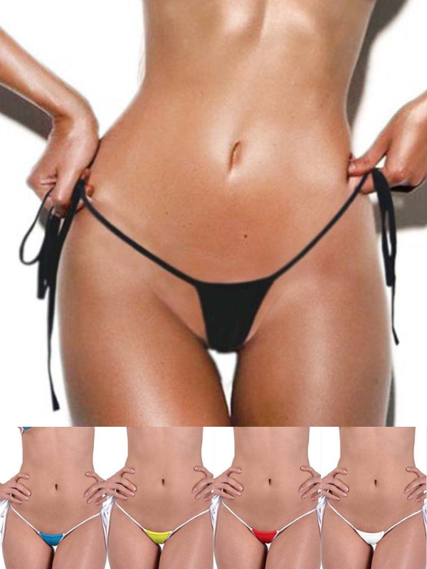 LIVIABLISS 7216 – Kontrast Renk Bağcıklı Dantel T-String Külot