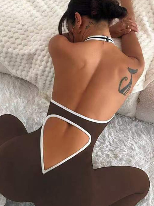 Livia 2359-01 Kontrast Renkli Dekolteli Büzgülü Scrunch Kalça Detaylı Kadın Tulum