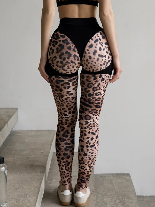 Livia 2062-42 - Leopar Desenli Push-Up Kalça Destekli Spor Tayt